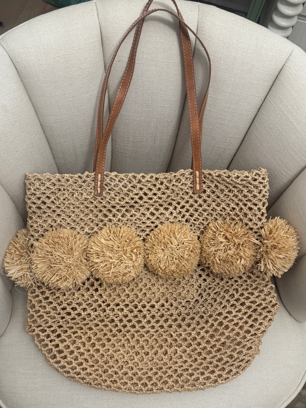 mar y sol handmade Pom Pom tote